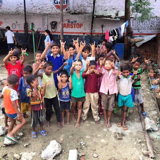 Group of children from community